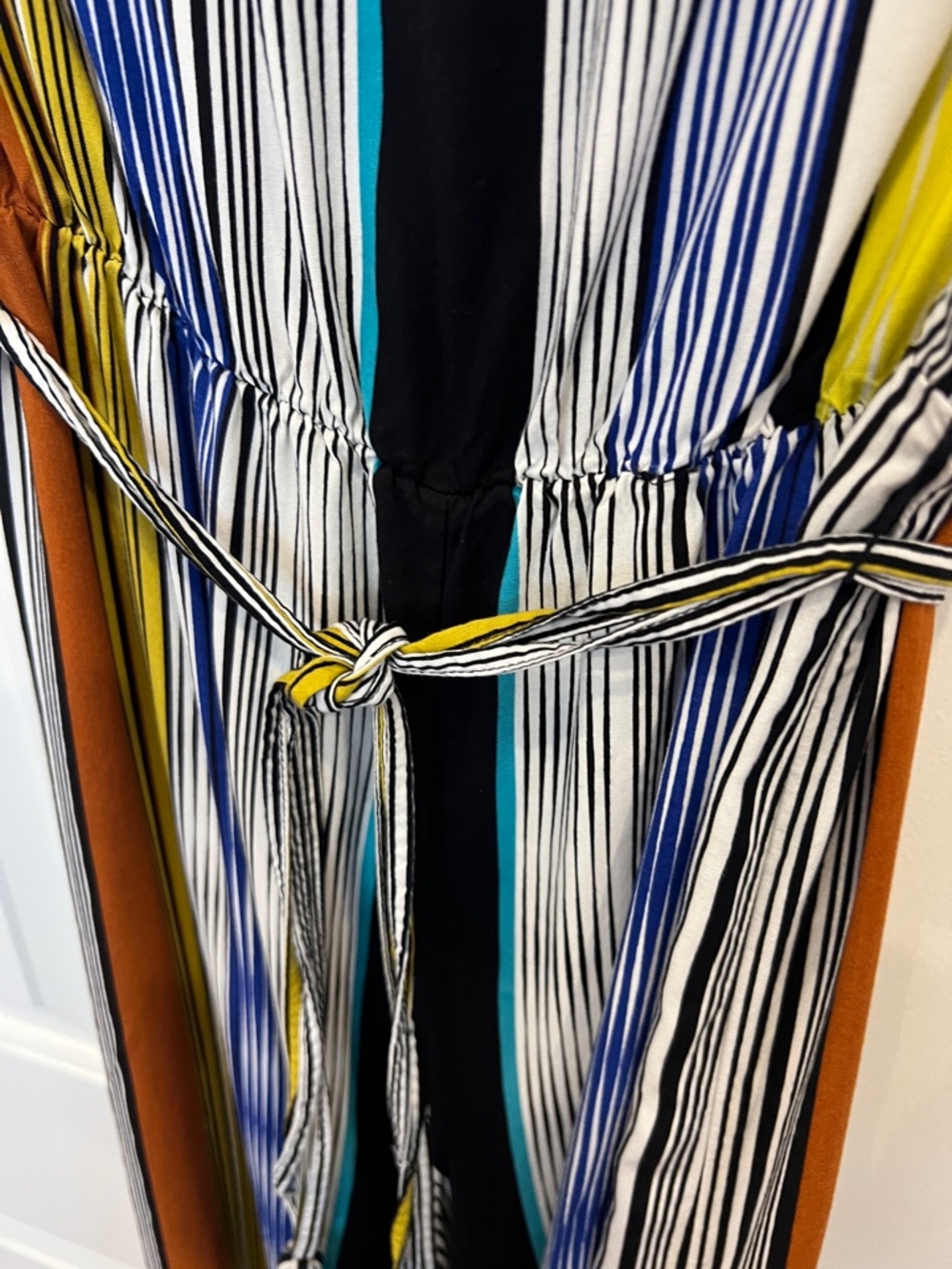 MSK Multicolor Striped Jump Suit with Self-Tie Belt - Picture 6 of 7